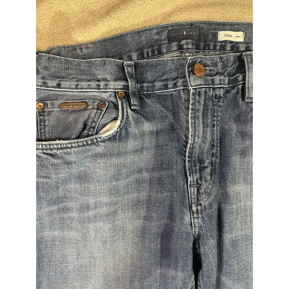 Jacob Davis UMA Jeans Womens 34 Blue Straight Leg Denim 100% Cotton - Picture 12 of 16